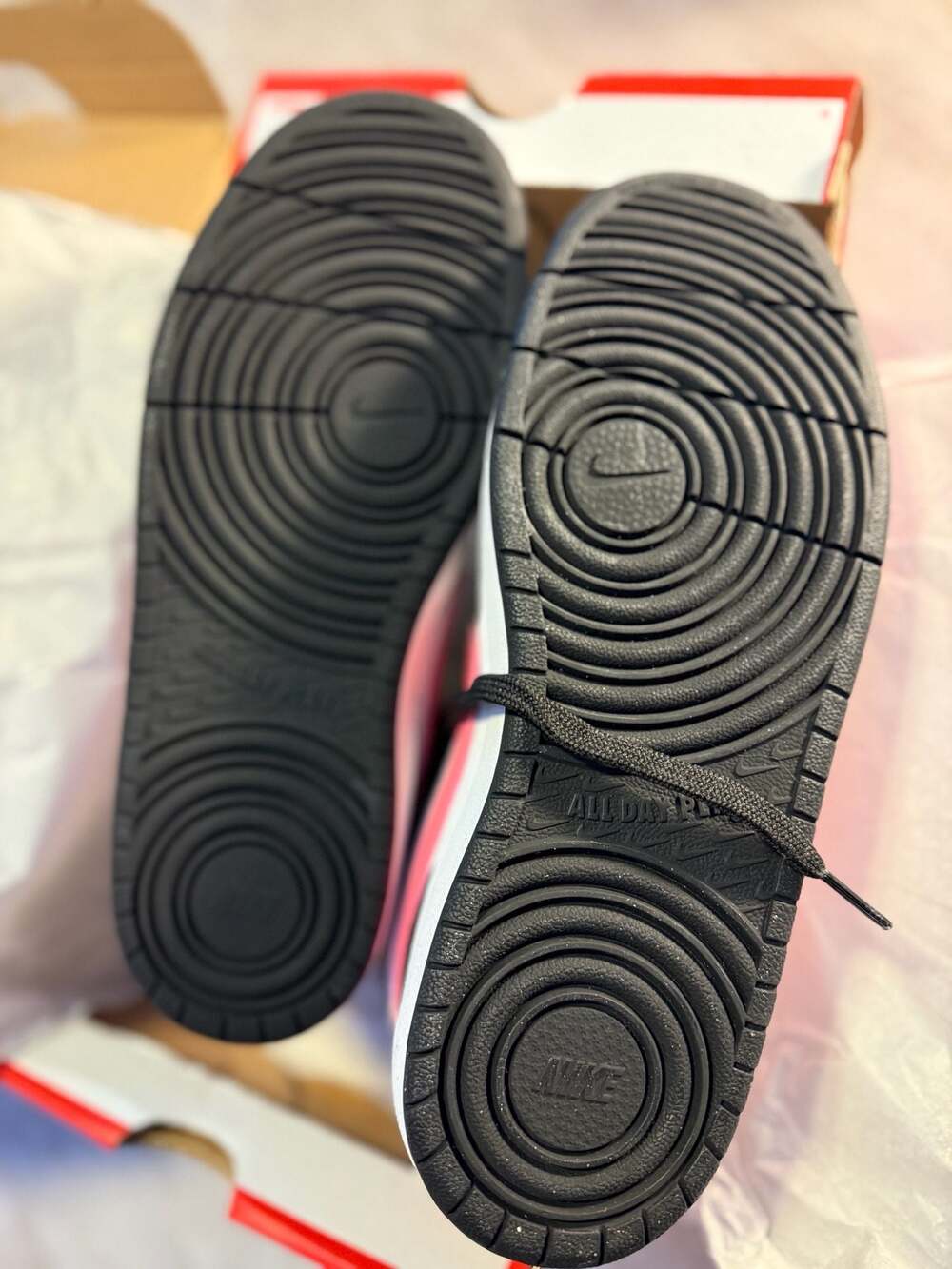 Nike Court Borough Mid 2 (GS) Black Sunset Pulse White Size 7Y - Picture 2 of 6
